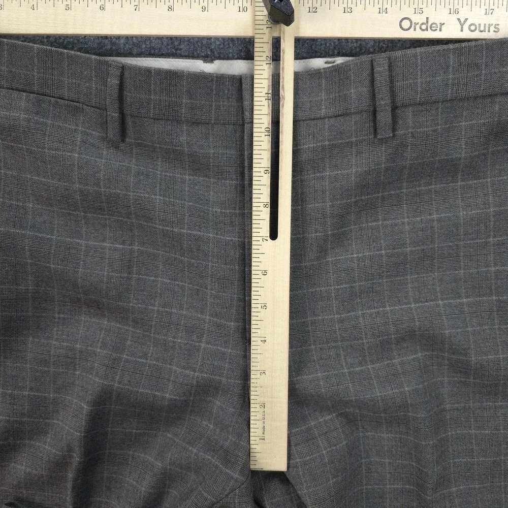 Banana Republic Pants Mens 36x32 Brown Plaid‎ Wool Flannel Dress Slim Fit Golf